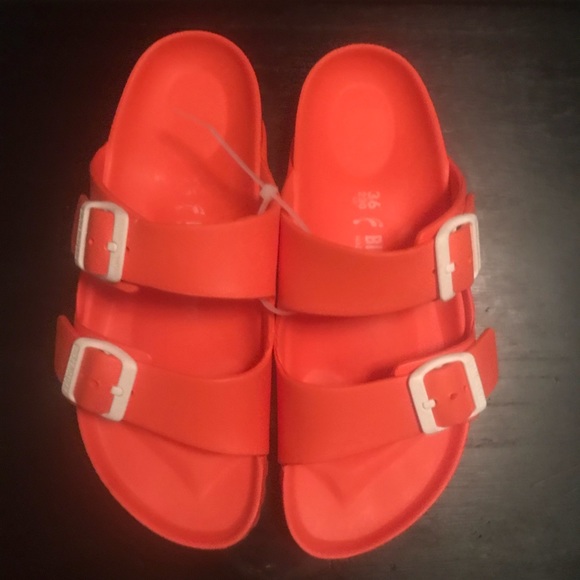 orange rubber birkenstocks